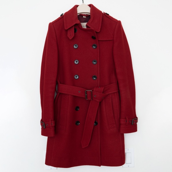 Burberry Brit Red Trench Coat - Picture 3 of 8